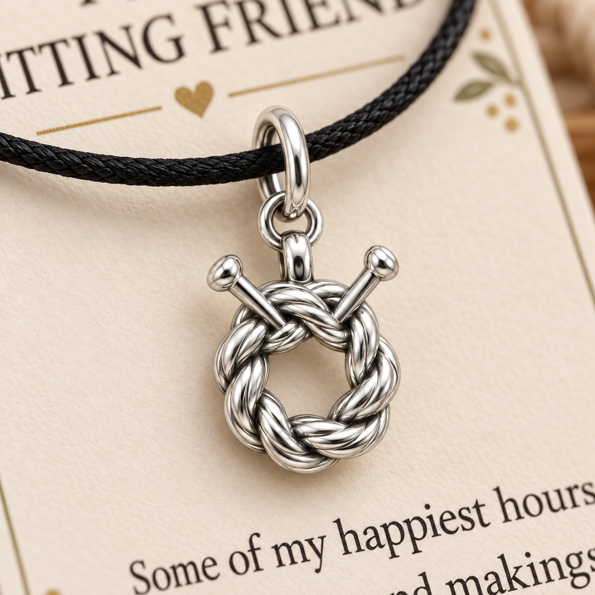 Knitting Friend Circle Charm Gift | macro | bccceb6df187d37b28b2086c82332a68cb31c8ef6d36ed55dab1911ad4a9e504