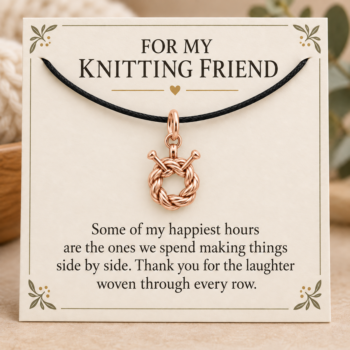 Knitting Friend Circle Charm Gift | rose | ed10c0e7d99b5f2bdc1853de09fdb6c1c6f5cdd44878a4fd1d737bf96cf35071