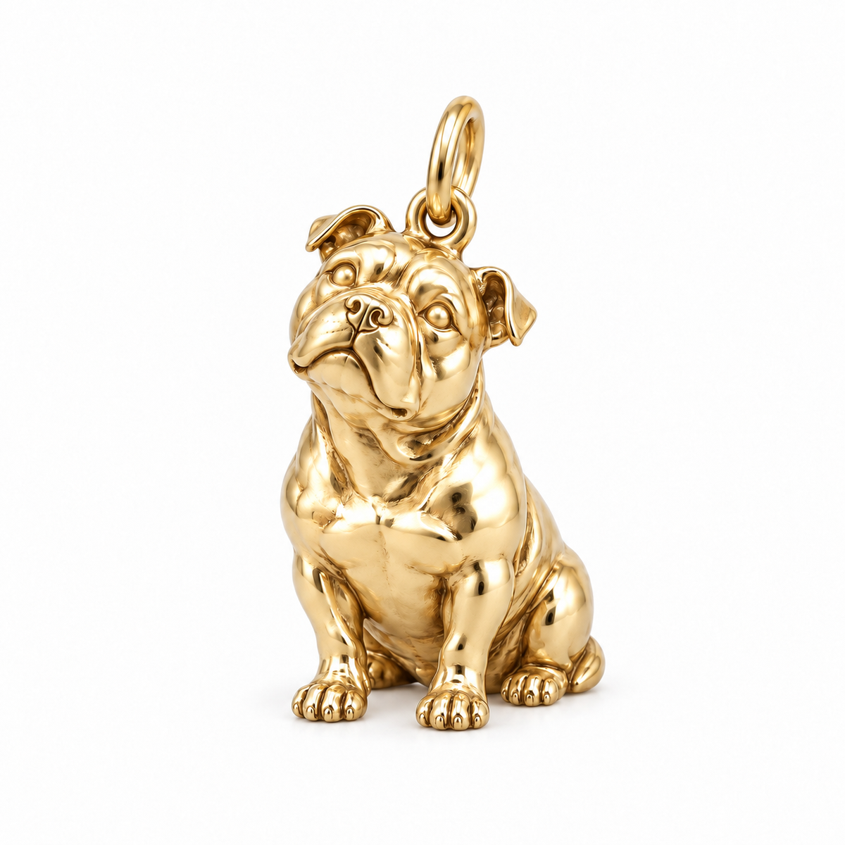 American Bully — Happy Running Charm and Polyester Cord Bracelet Set — Gold