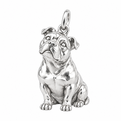American Bully — Happy Running Charm and Polyester Cord Bracelet Set — Silver
