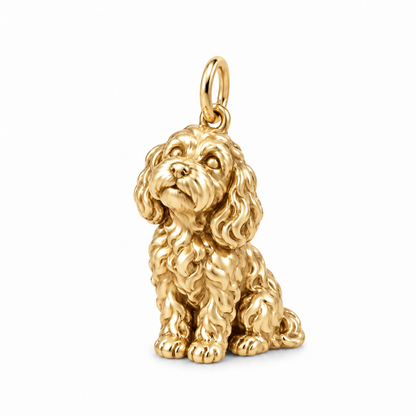 Cavapoo — Happy Running Charm and Polyester Cord Bracelet Set — Gold
