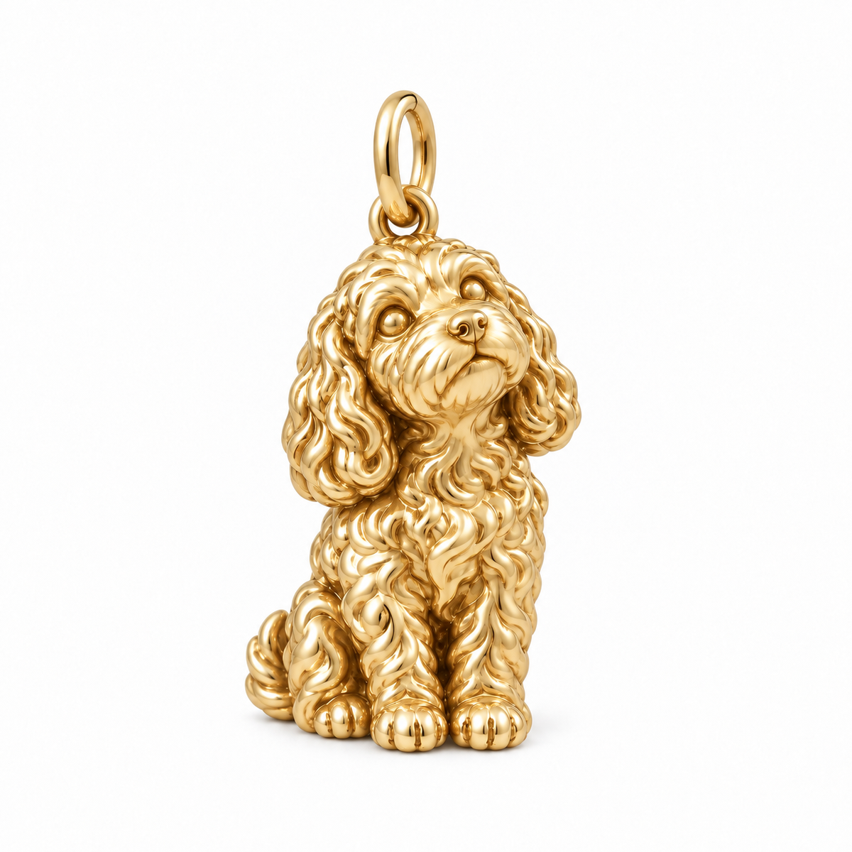 Cockapoo — Happy Running Charm and Polyester Cord Bracelet Set — Gold
