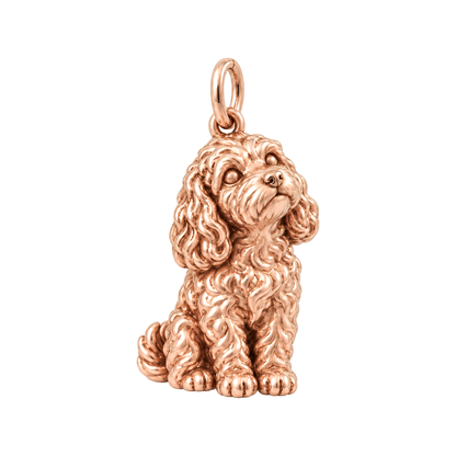 Cockapoo — Happy Running Charm and Polyester Cord Bracelet Set — Rose Gold