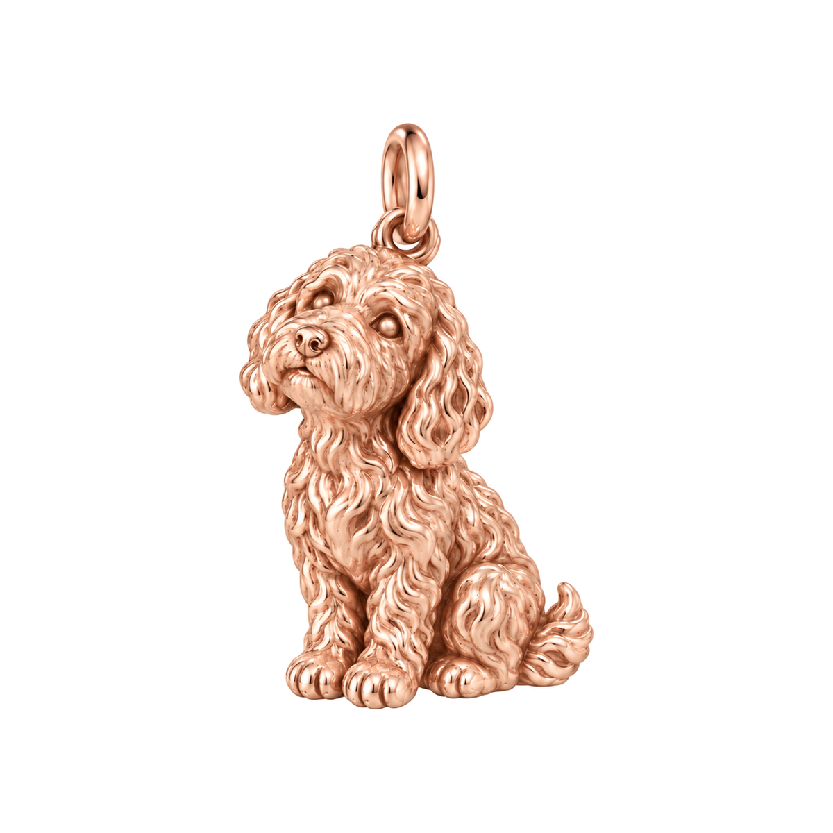 Goldendoodle - mini — Happy Running Charm and Polyester Cord Bracelet Set — Rose Gold