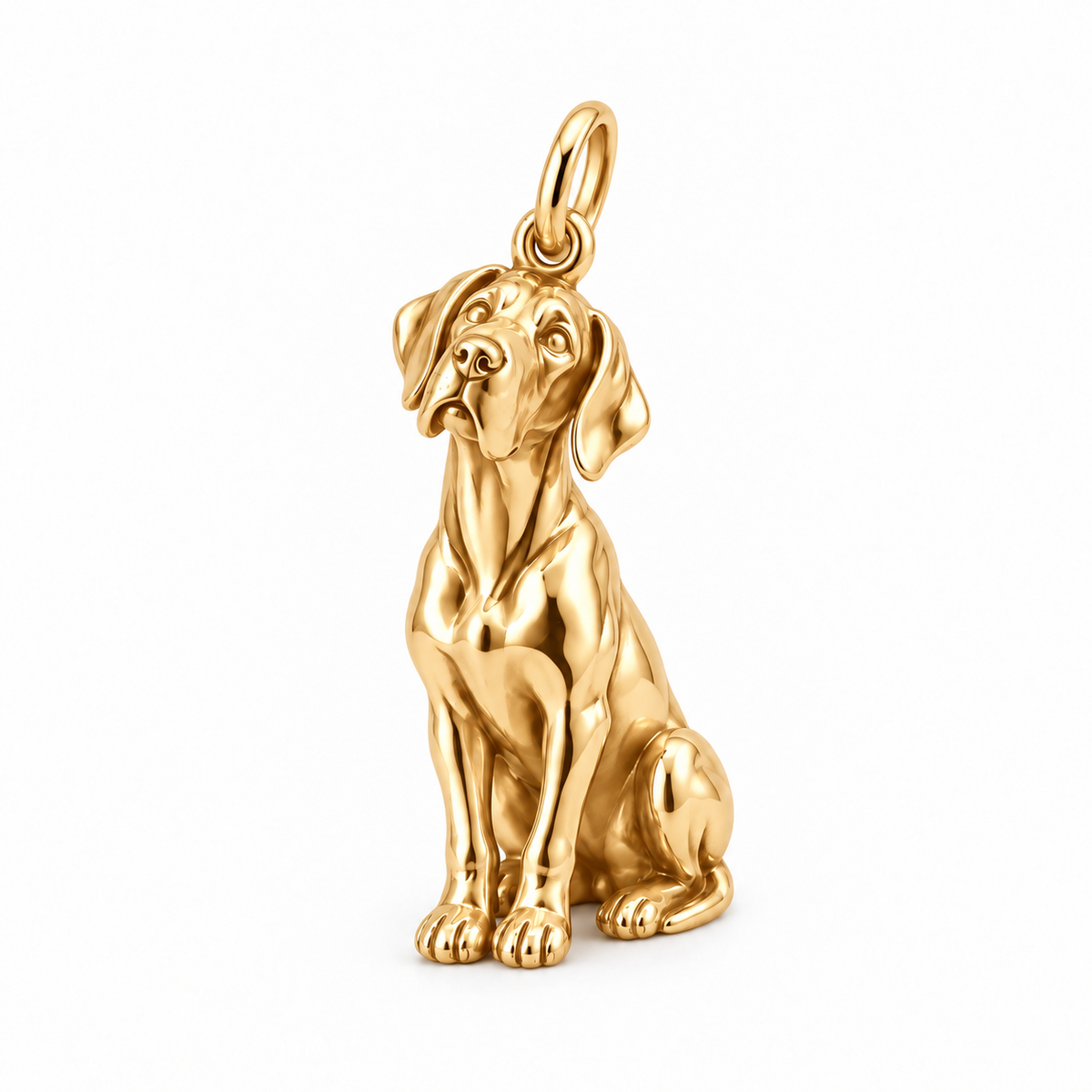 Great Dane - natural ears — Happy Running Charm and Polyester Cord Bracelet Set — Gold