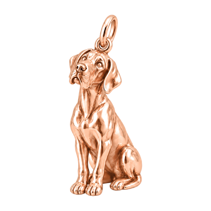 Great Dane - natural ears — Happy Running Charm and Polyester Cord Bracelet Set — Rose Gold