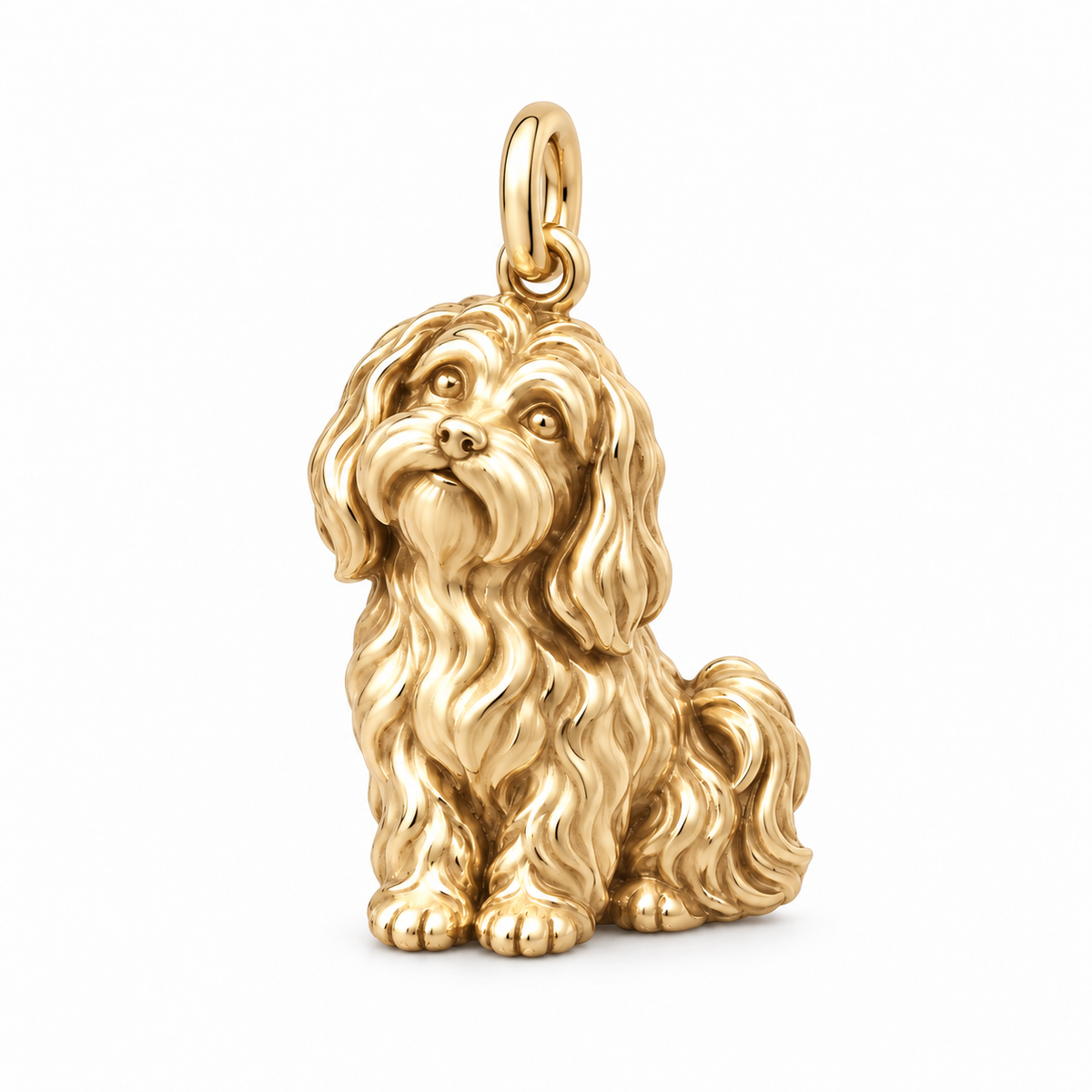 Havanese — Happy Running Charm and Polyester Cord Bracelet Set — Gold