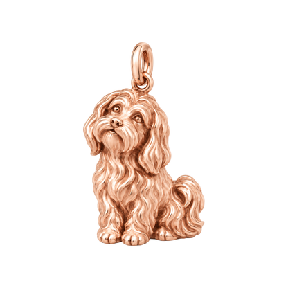 Havanese — Happy Running Charm and Polyester Cord Bracelet Set — Rose Gold