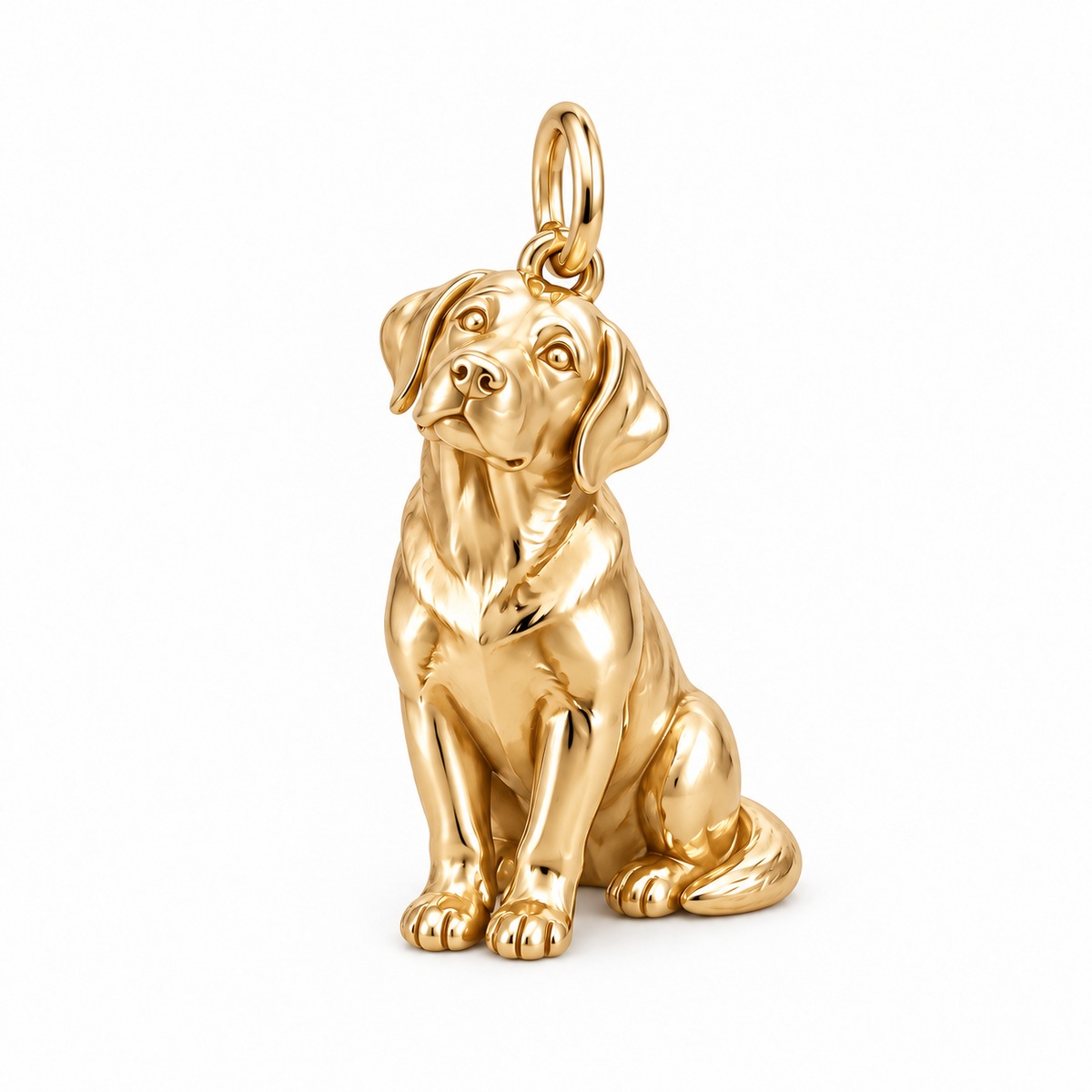 Labrador Retriever — Happy Running Charm and Polyester Cord Bracelet Set — Gold