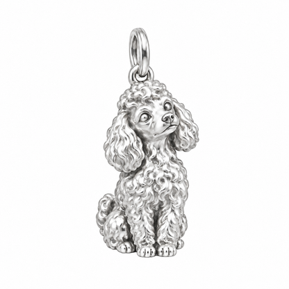 Poodle - toy — Happy Running Charm and Polyester Cord Bracelet Set — Silver