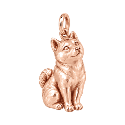 Shiba Inu — The Way You Look at Me Every Day Charm — Rose Gold