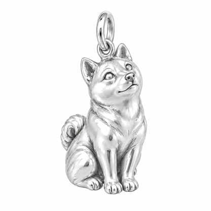 Shiba Inu — The Way You Look at Me Every Day Charm — Silver