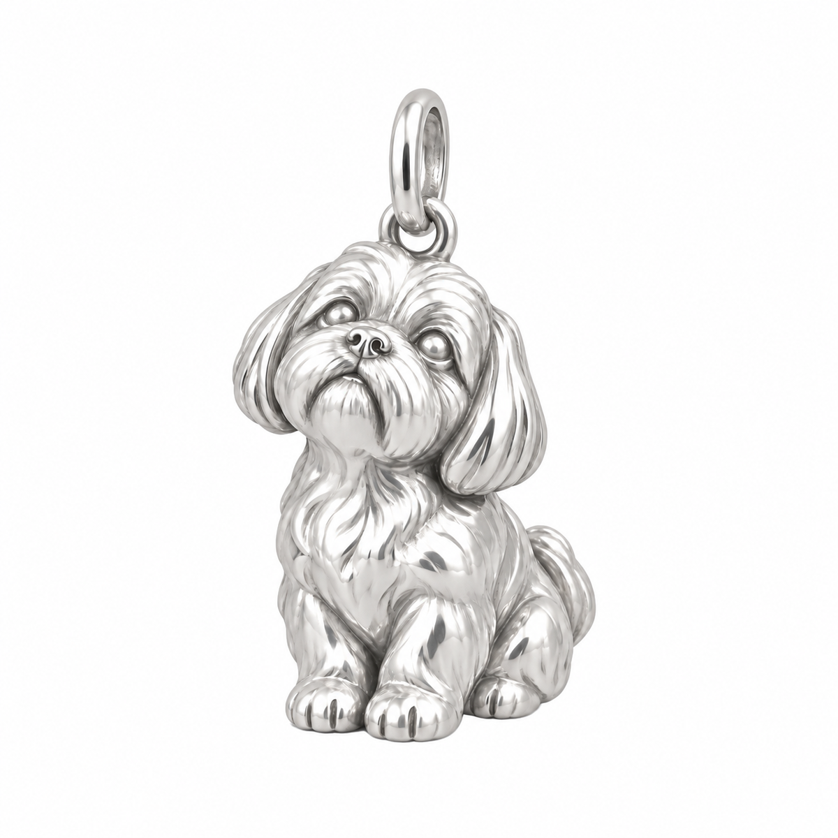 Shih Tzu - puppy cut — The Way You Look at Me Every Day Charm — Silver