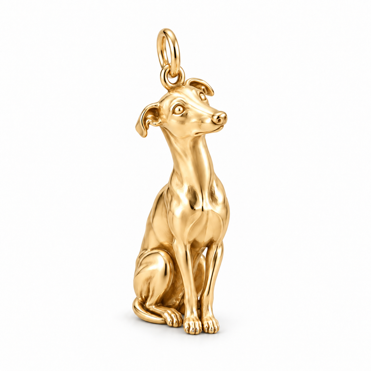 Whippet — Happy Running Charm and Polyester Cord Bracelet Set — Gold