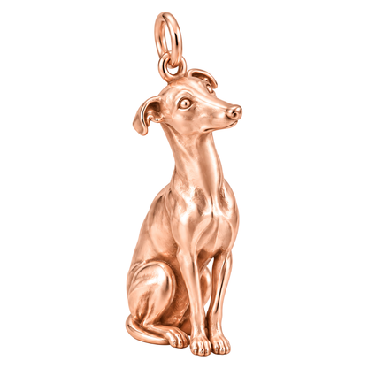 Whippet — Happy Running Charm and Polyester Cord Bracelet Set — Rose Gold