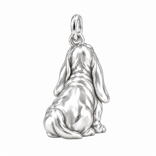 Basset Hound — Back view (silver reference)