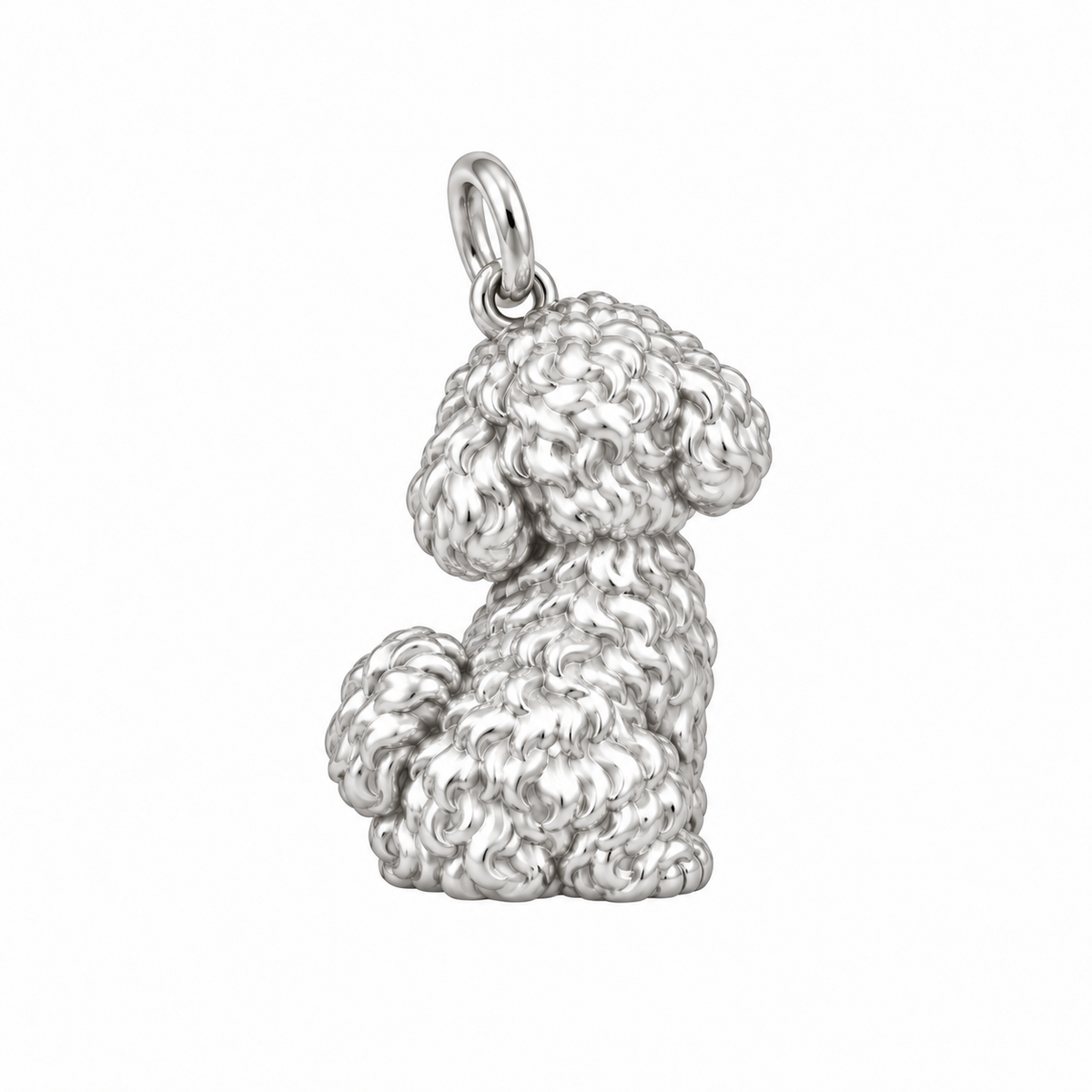 Bichon Frise — Back view (silver reference)