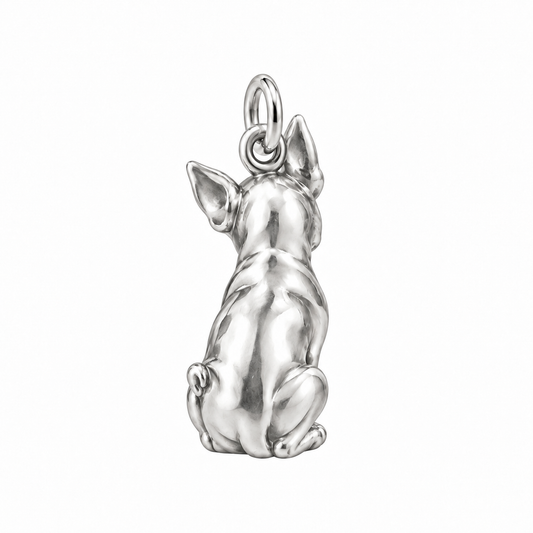 Boston Terrier — Back view (silver reference)