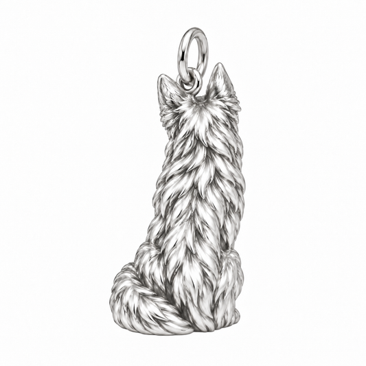 German Shepherd - long coat — Back view (silver reference)