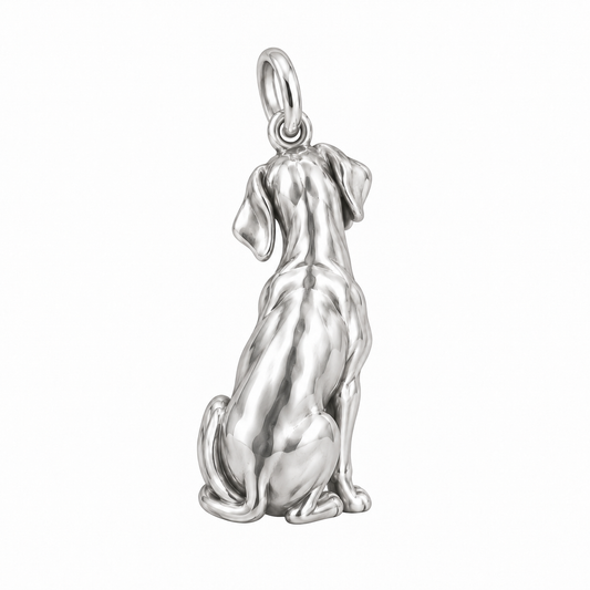 Great Dane - natural ears — Back view (silver reference)