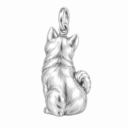 Shiba Inu — Back view (silver reference)