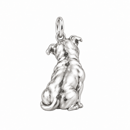 Staffordshire Bull Terrier — Back view (silver reference)