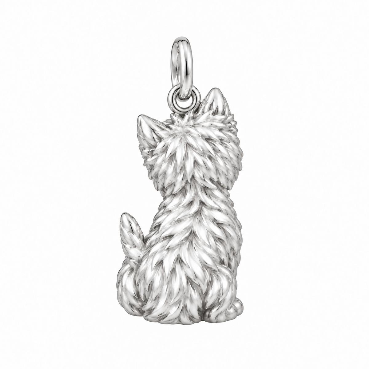 West Highland White Terrier — Back view (silver reference)