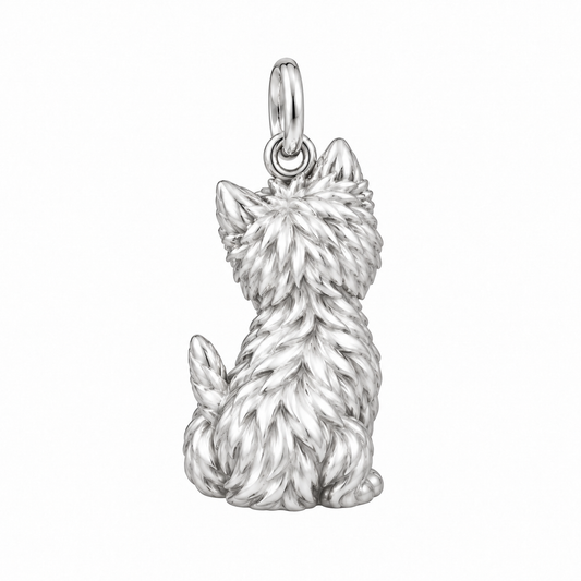 West Highland White Terrier — Back view (silver reference)