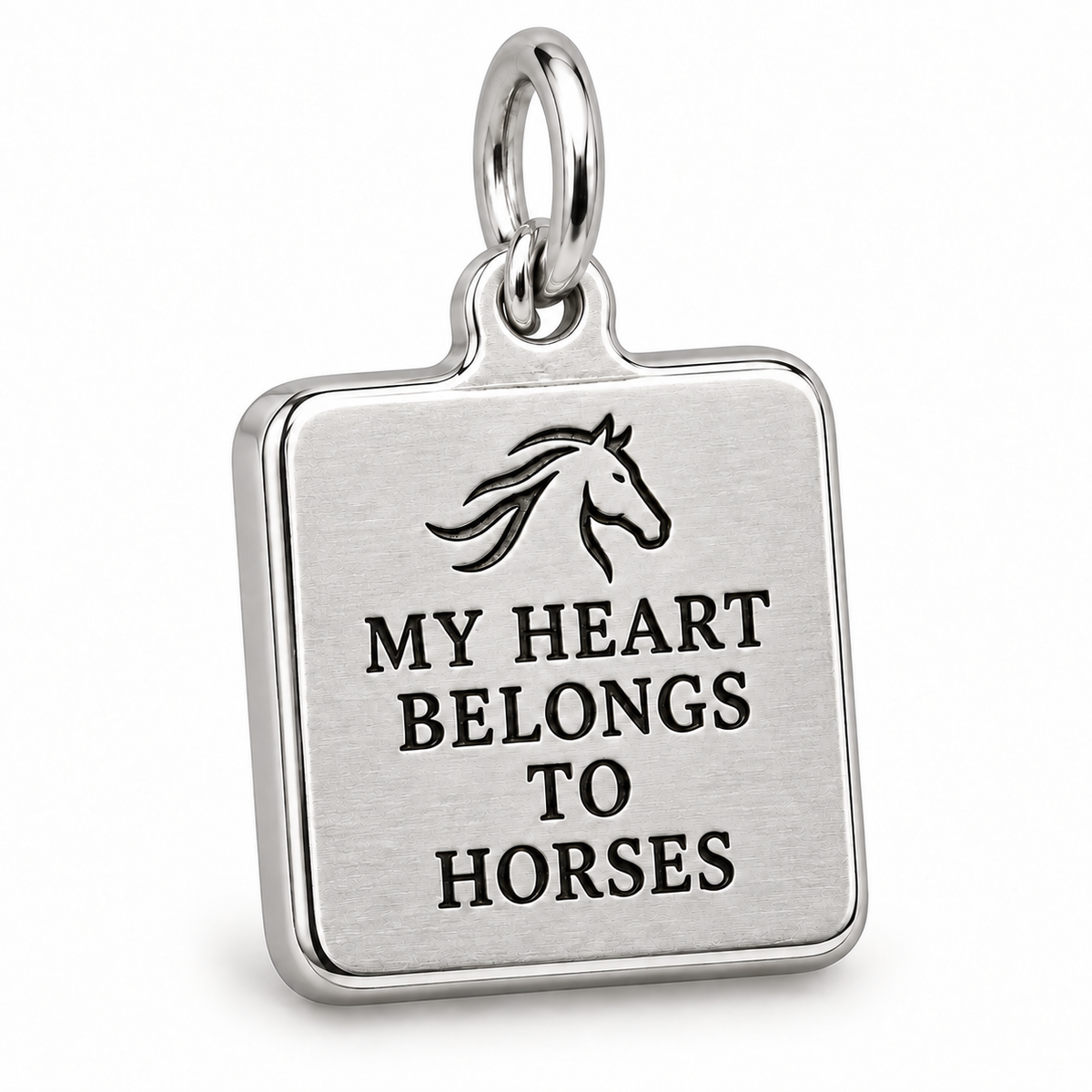 My Heart Belongs to Horses Engraved Square Charm | macro | 6054c1527af440c725395ed25ec5fc8ca2b7cfe06bf5c0a5b33d3bb52f4f141f