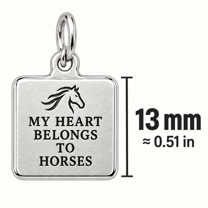My Heart Belongs to Horses Engraved Square Charm | size | ffd8cfb6a08eb330fc7481088cb8c99155eaa80efb4be2c34372af4852c0884b
