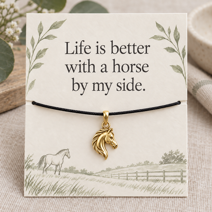 Horse by My Side Charm Gift | gold | cae100254ecc74fb0050fc69f461913533ef931d6fd776f12b82319367e55c19