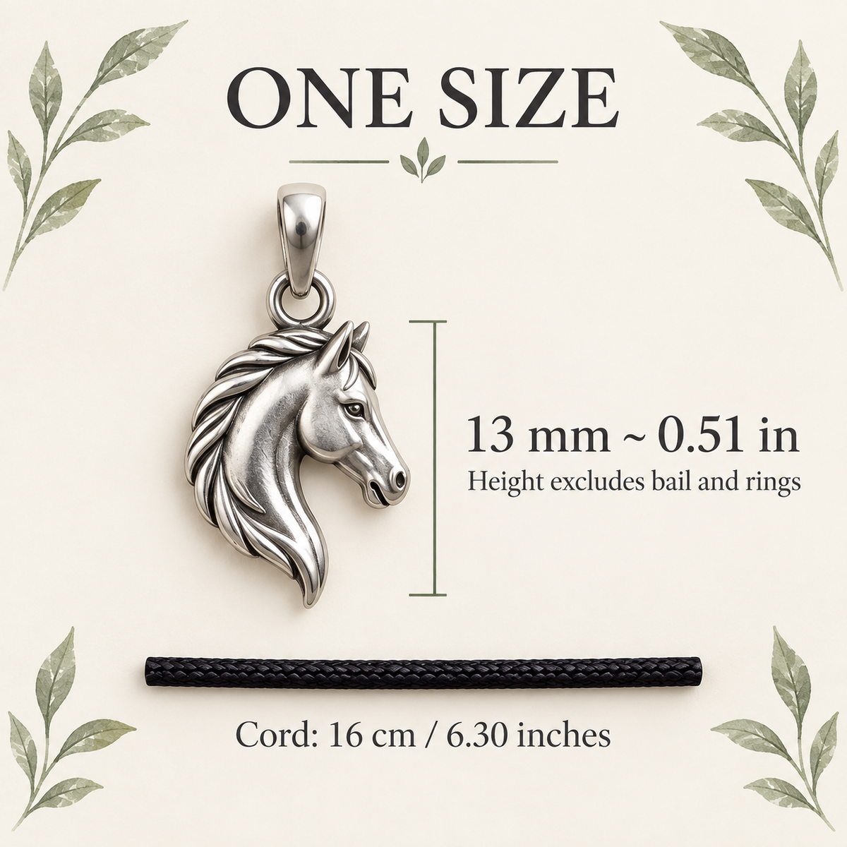 Horse by My Side Charm Gift | size | fbf1e5aac5e6031697e347f9cc57384f9f668ffcac122e0ee67264ba08f3f851