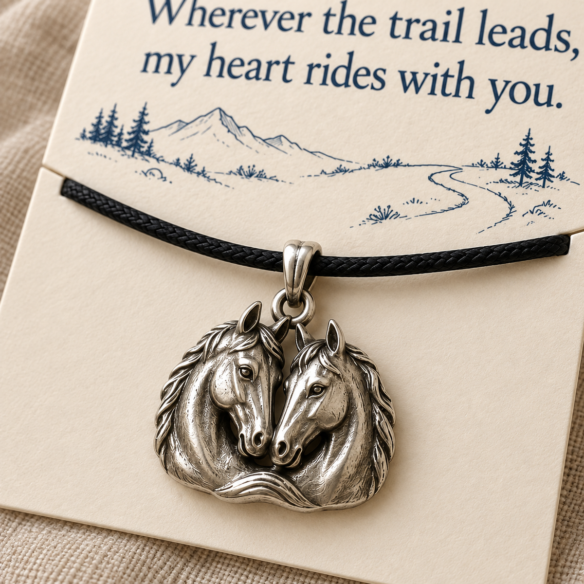 Trail Together Horse Charm Gift | macro | e22c32ce35923cfa8dce30db4e1b37d16adce1d072040bded9799c86cda2bd68