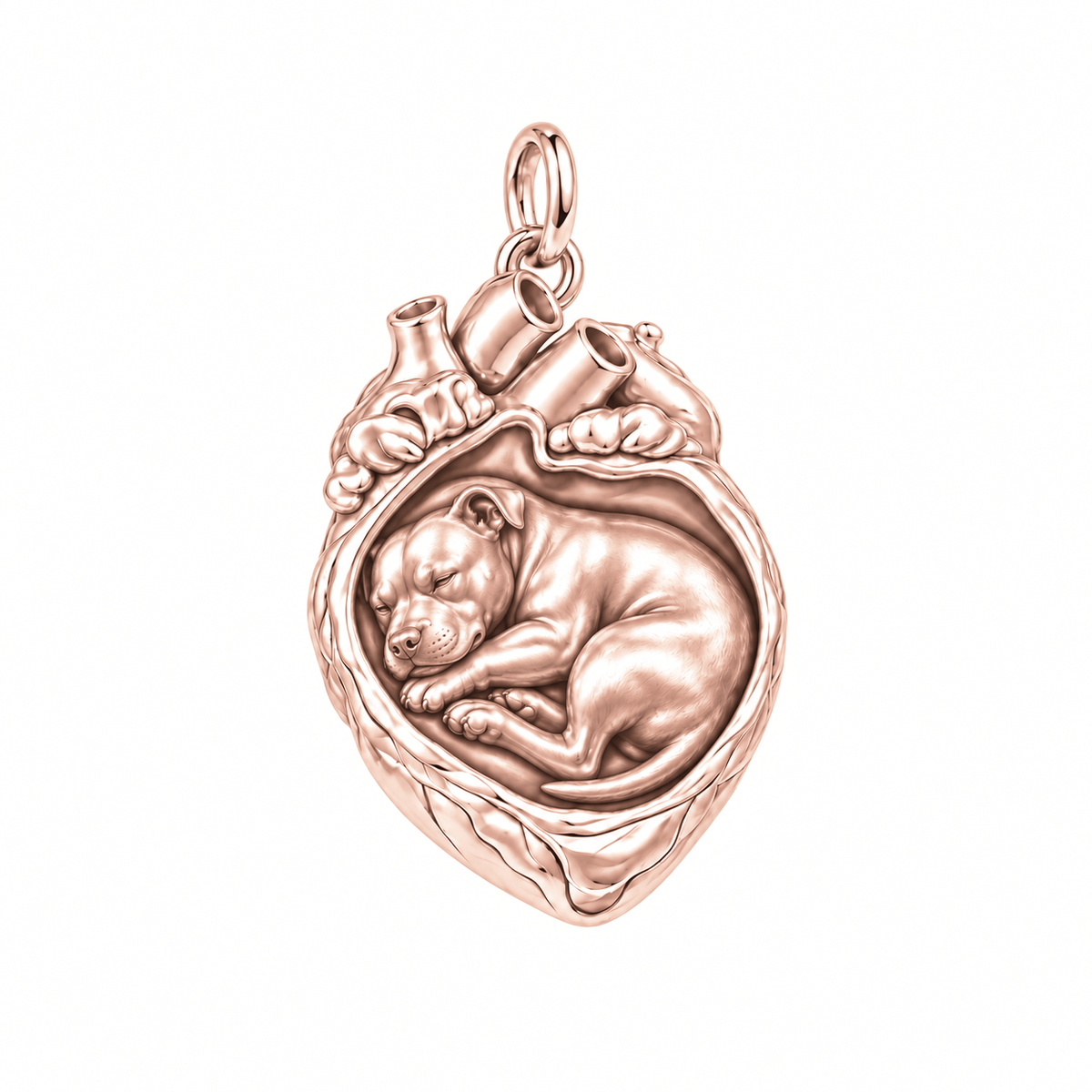 Staffordshire Bull Terrier — In My Heart — Rose Gold