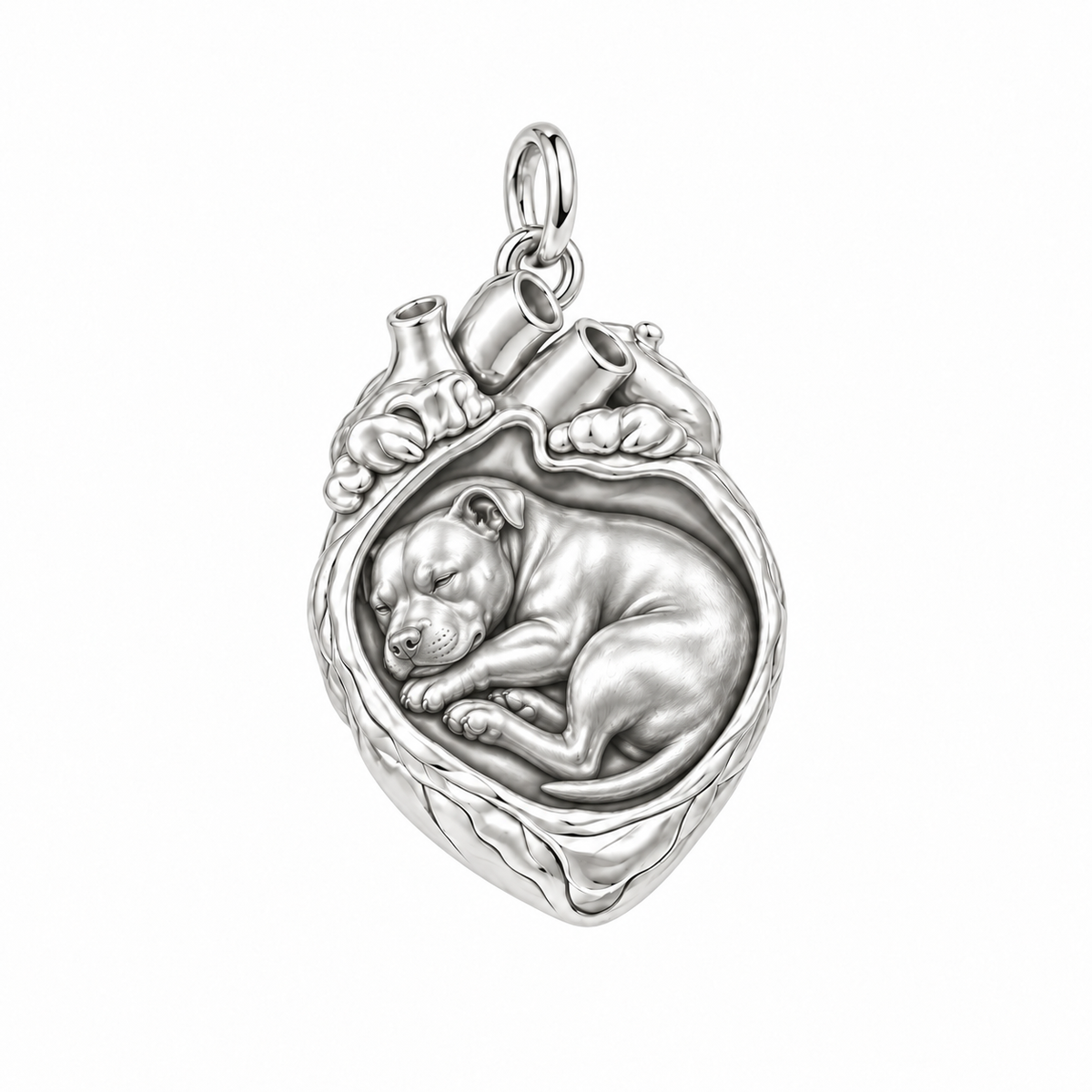 Staffordshire Bull Terrier — In My Heart — Silver