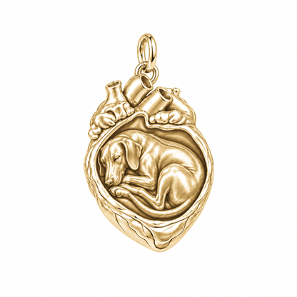 Rhodesian Ridgeback — In My Heart Sleeping Pet Charm and Polyester Cord Bracelet Set — Gold