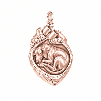 Rhodesian Ridgeback — In My Heart Sleeping Pet Charm and Polyester Cord Bracelet Set — Rose Gold