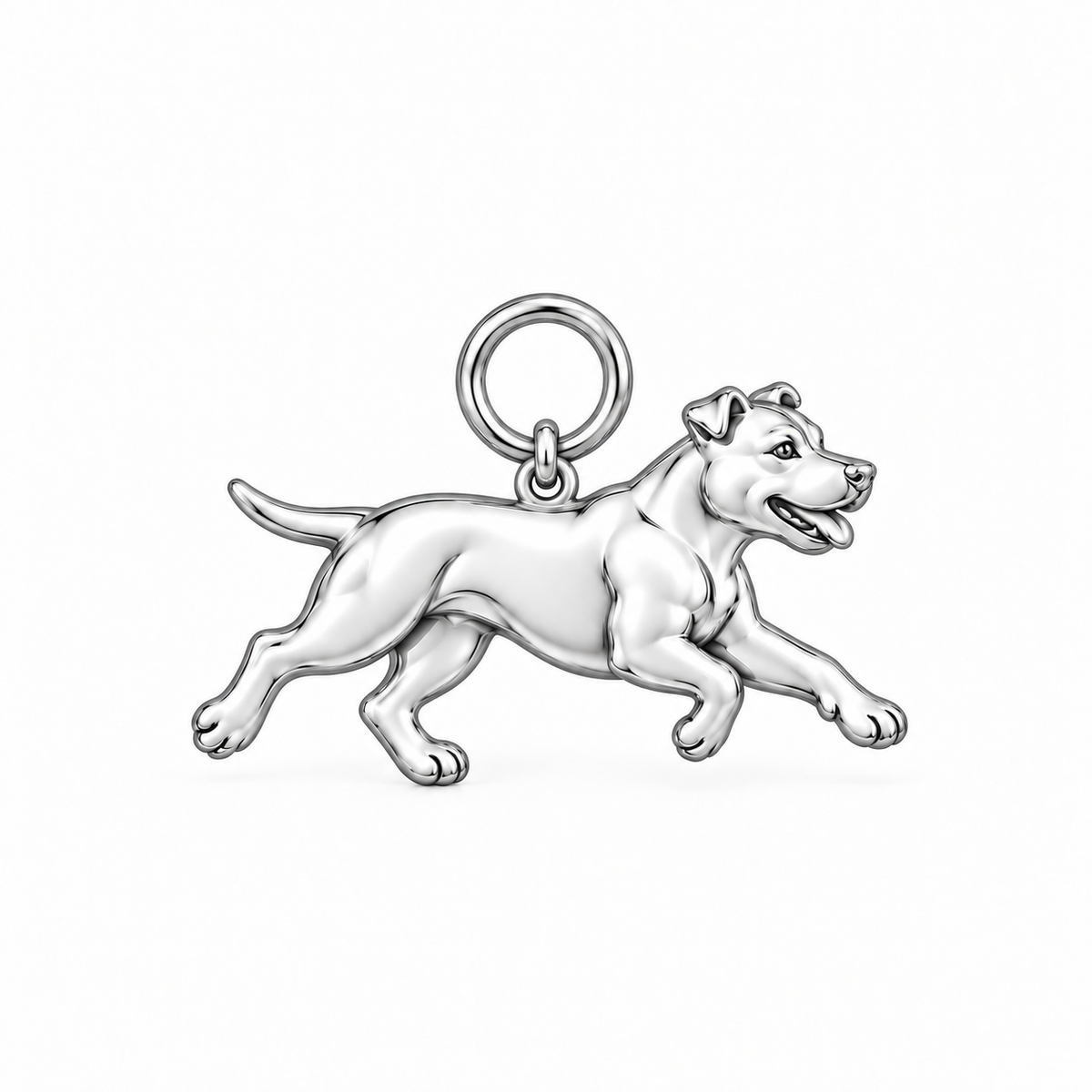 American Staffordshire Terrier — Little Joy Charm and Polyester Cord Bracelet Set — Silver