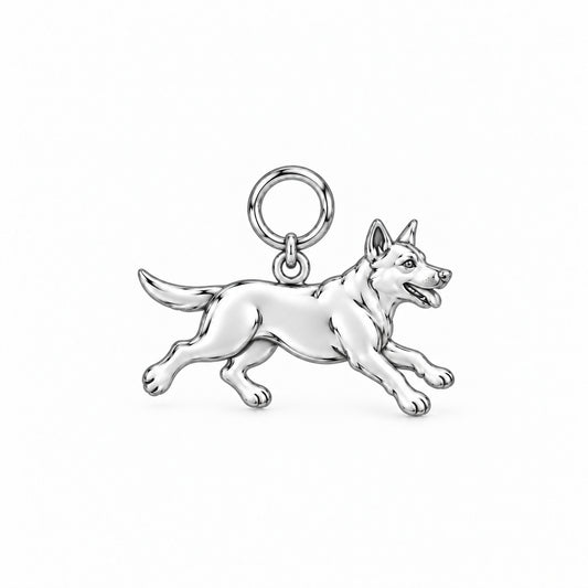 Australian Cattle Dog — Little Joy Charm and Polyester Cord Bracelet Set — Silver