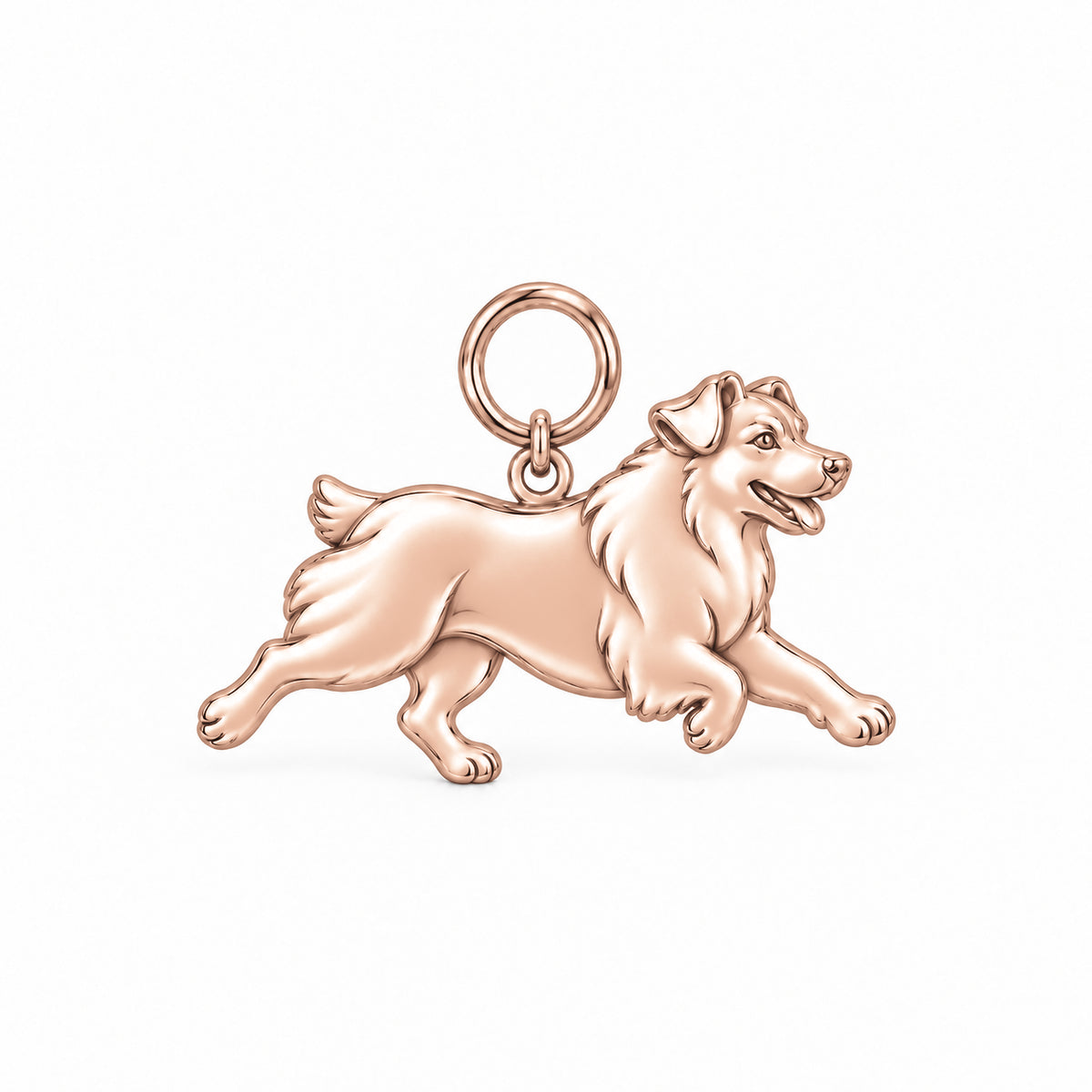Australian Shepherd — Little Joy Charm and Polyester Cord Bracelet Set — Rose Gold