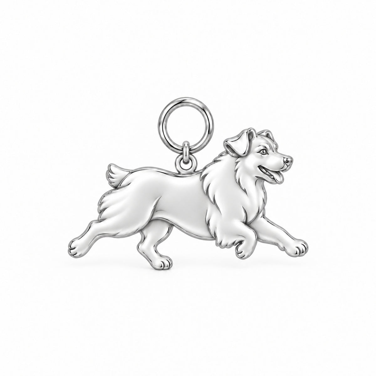 Australian Shepherd — Little Joy Charm and Polyester Cord Bracelet Set — Silver