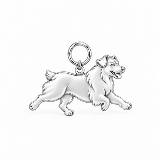 Australian Shepherd — Little Joy Charm and Polyester Cord Bracelet Set — Silver