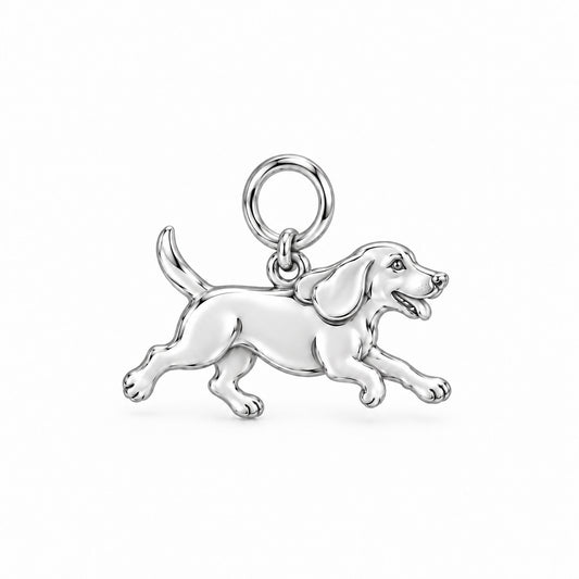 Beagle — Little Joy Charm and Polyester Cord Bracelet Set — Silver
