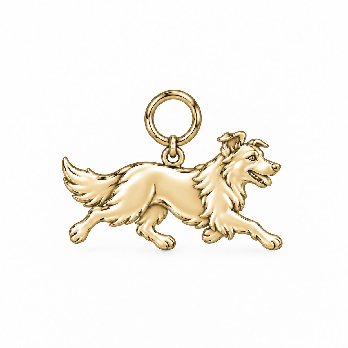 Border Collie - rough coat — Little Joy Charm and Polyester Cord Bracelet Set — Gold