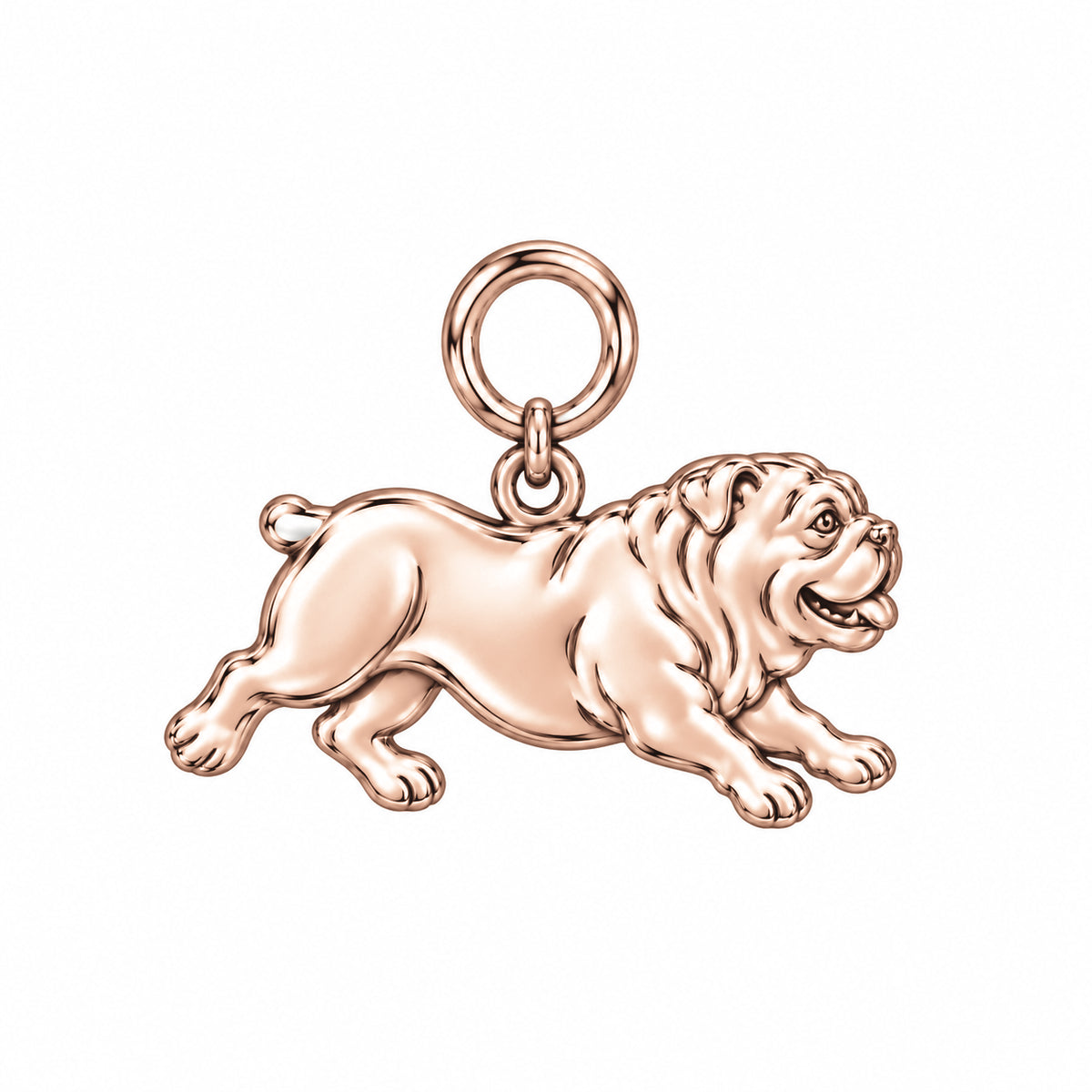 English Bulldog — Little Joy Charm and Polyester Cord Bracelet Set — Rose Gold