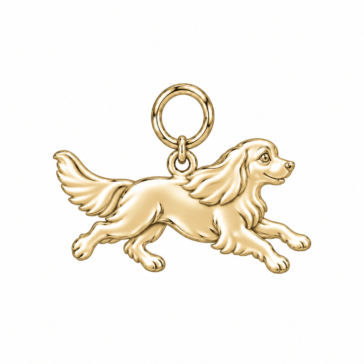 Cavalier King Charles Spaniel — Little Joy Charm and Polyester Cord Bracelet Set — Gold