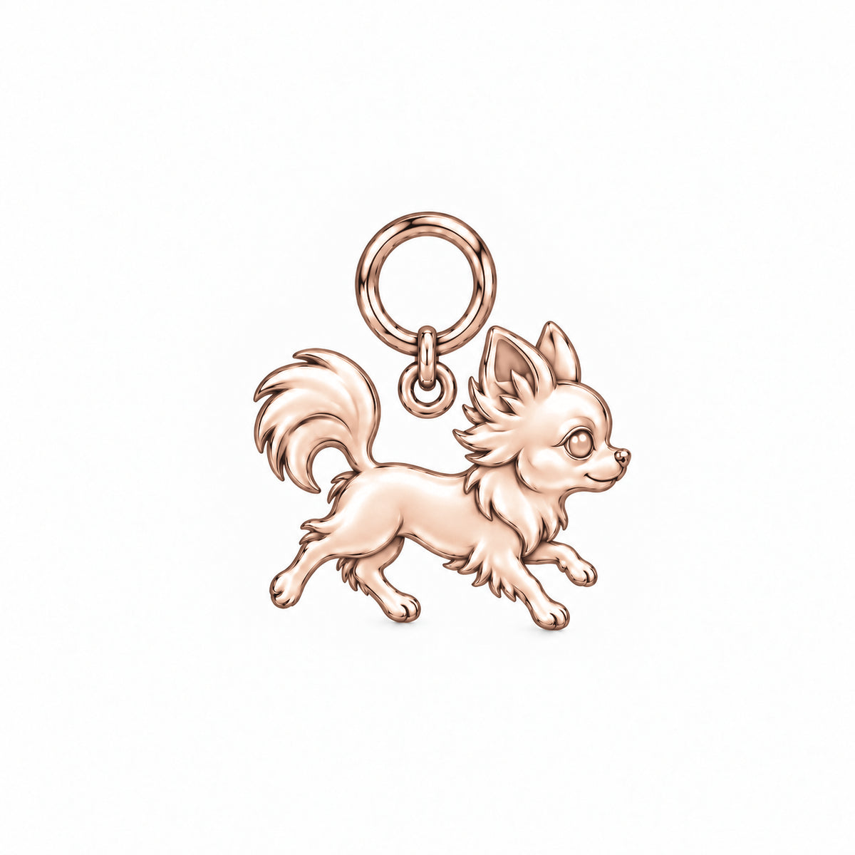 Chihuahua - long hair — Little Joy Charm and Polyester Cord Bracelet Set — Rose Gold