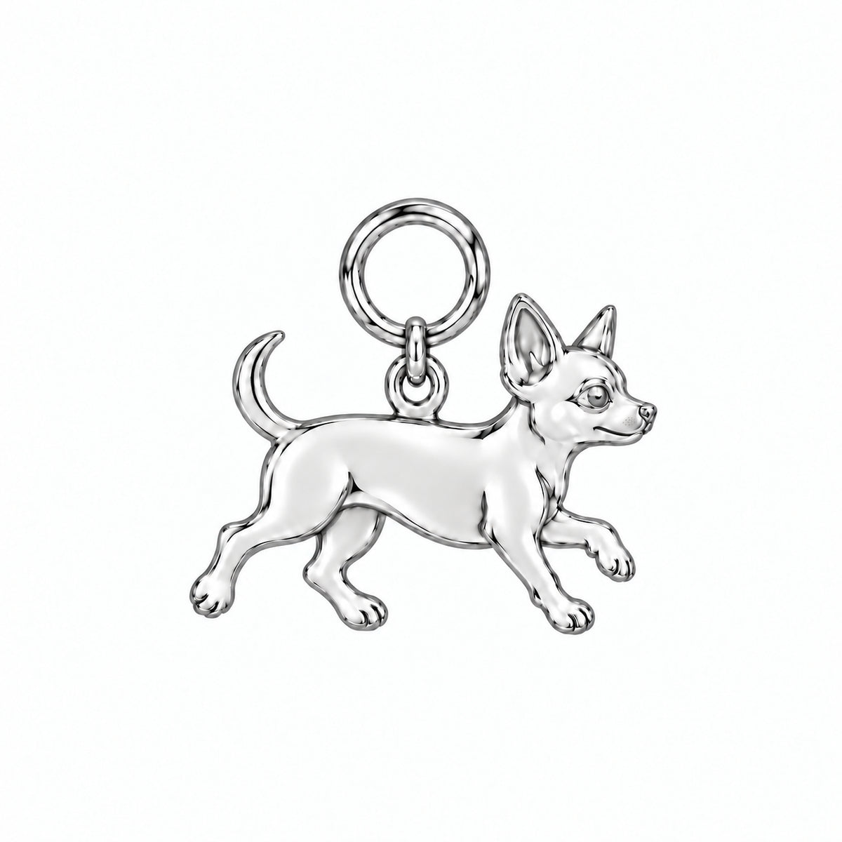 Chihuahua - short hair — Little Joy Charm and Polyester Cord Bracelet Set — Silver