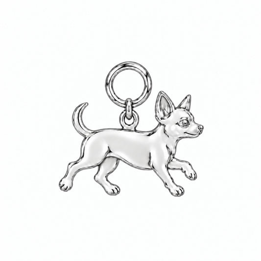 Chihuahua - short hair — Little Joy Charm and Polyester Cord Bracelet Set — Silver