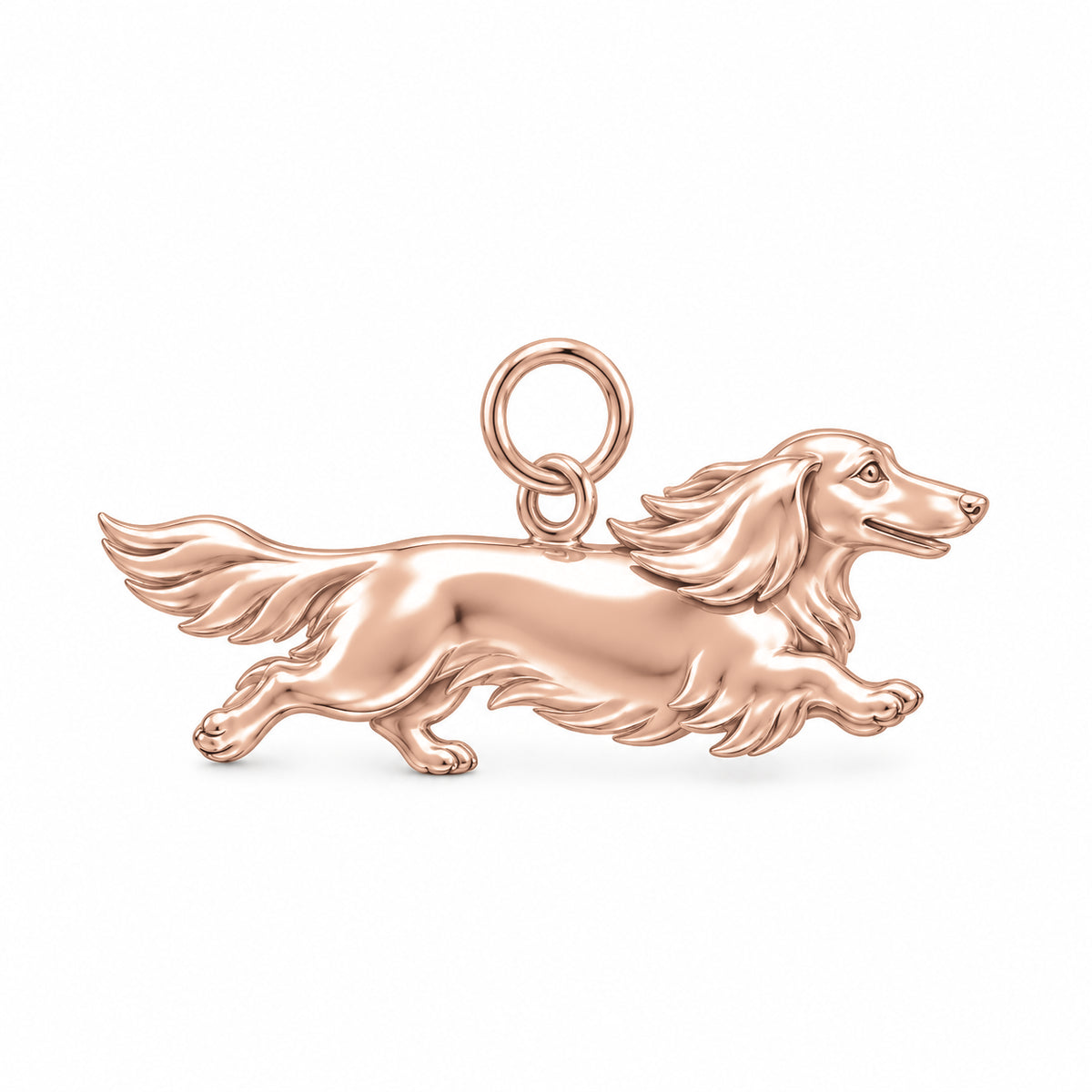 Dachshund - longhair — Little Joy Charm and Polyester Cord Bracelet Set — Rose Gold